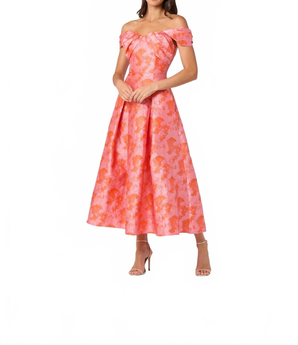 NEW SHOSHANNA midnight tropez dress in coral/pink